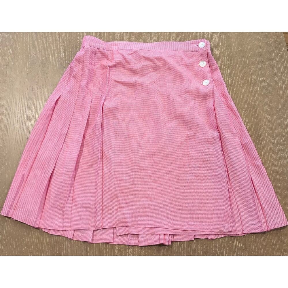 Kathryn Deene New York Pink Pleated Skirt Elastic Waist VTG‎ 18/20 Cottagecore